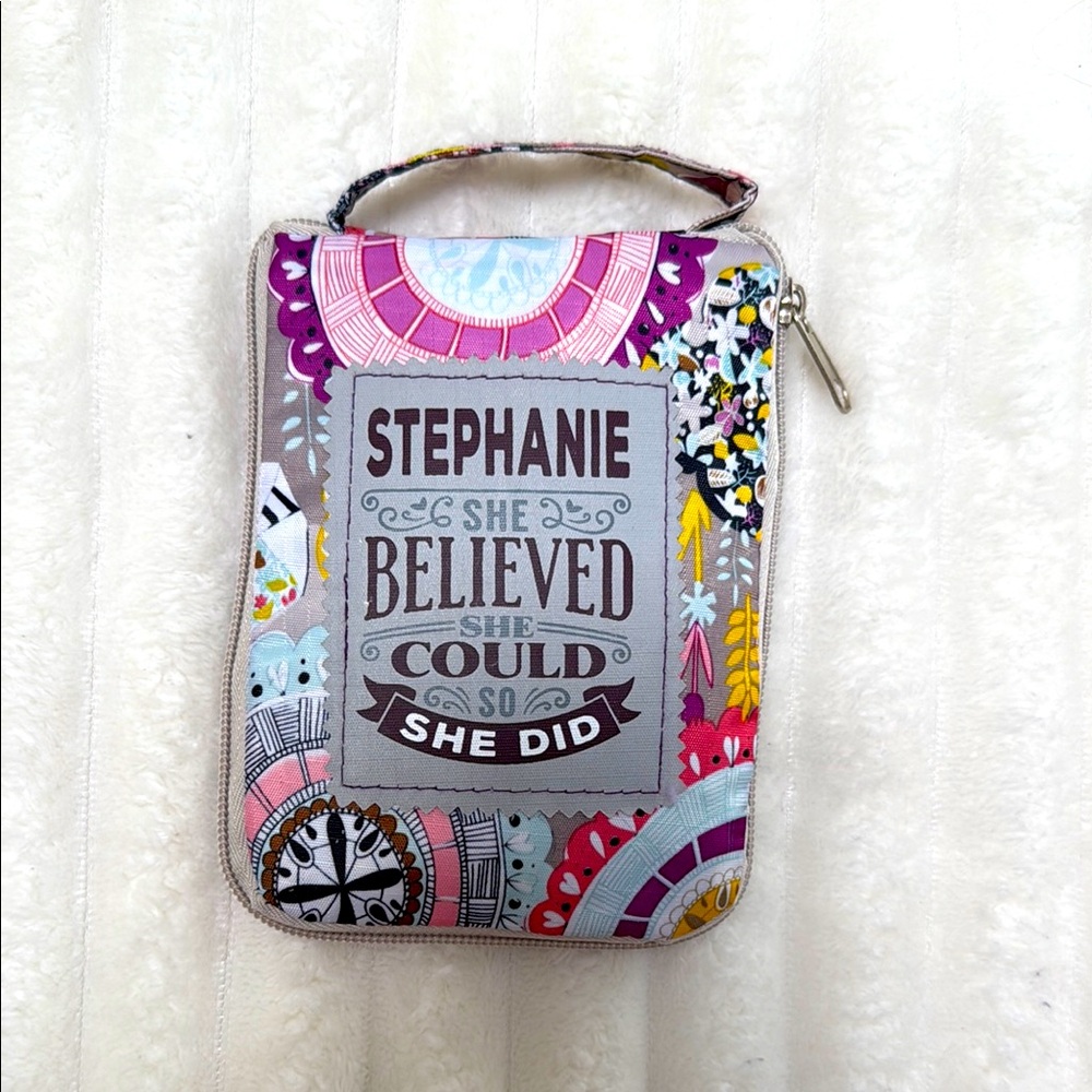 ⭐️STEPHANIE⭐️ Foldable Zip Tote “She Believed She Could So She Did” BoHo Tote